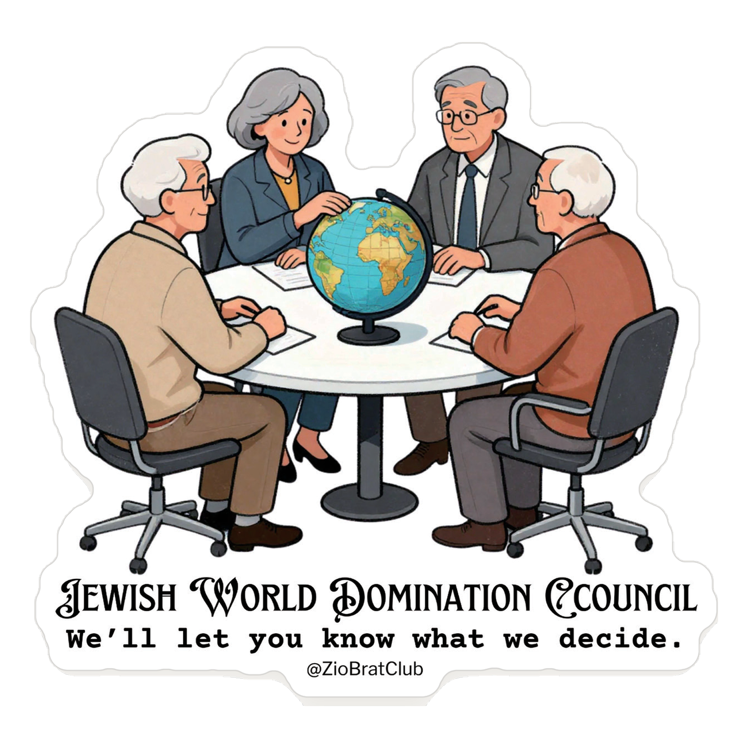 Jewish World Domination Council Sticker